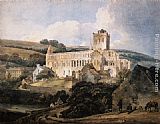 Thomas Girtin Canvas Paintings - Jedburgh Abbey from the South-East